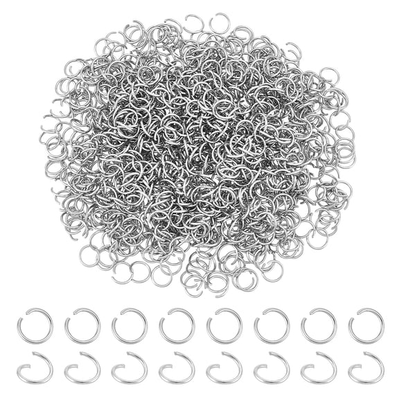 1000Pcs Stainless Steel Open Jump Rings 9mm Jump Rings Round Keychain Ring Metal Connectors Ring for Jewelry Making and Earring Bracelet