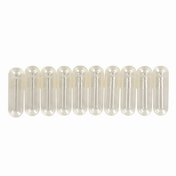 1000Pcs Transparent Empty Gelatin Capsules Pill Vcaps Clear Halal Separated Box