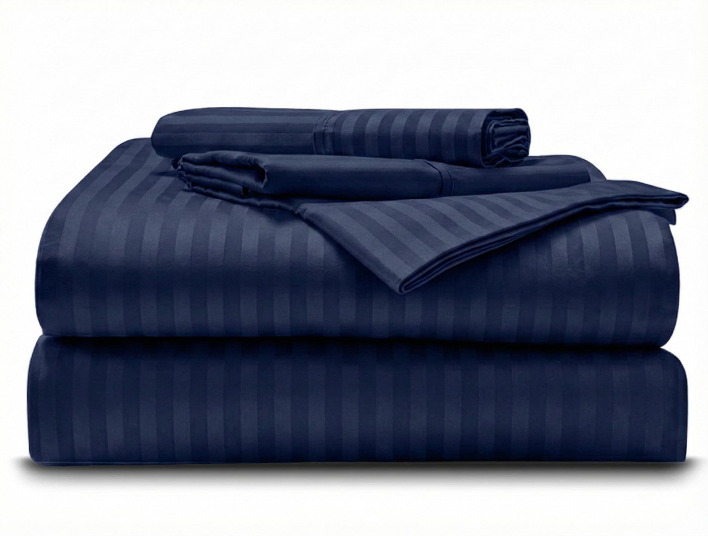 1000TC Egyptian Cotton 4-Piece Striped Sheet Set, 26