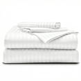 thumbnail image 1 of 1000TC Egyptian Cotton 4-Piece Striped Sheet Set, 30" Deep Pockets - Alaskan King, White Stripe, 1 of 7