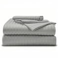 thumbnail image 1 of 1000TC Egyptian Cotton 4-Piece Striped Sheet Set, 30" Deep Pockets - Full XL, Silver Gray Stripe, 1 of 7
