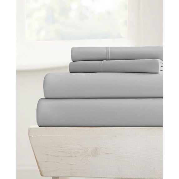 1000TC King Size 4PC Sheet Set - Premium 1000-Thread-Count 100% Egyptian Cotton, Fit Upto 30 inches Extra Deep Pockets Mattress - Light Grey