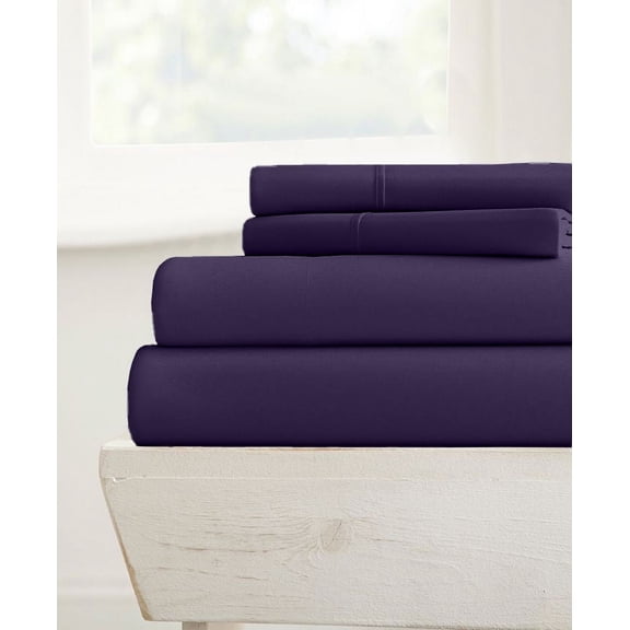 1000TC Short Queen Size 4PC Sheet Set - Premium 1000-Thread-Count 100% Egyptian Cotton, Fit Upto 15 inches Deep Pockets Mattress - Plum