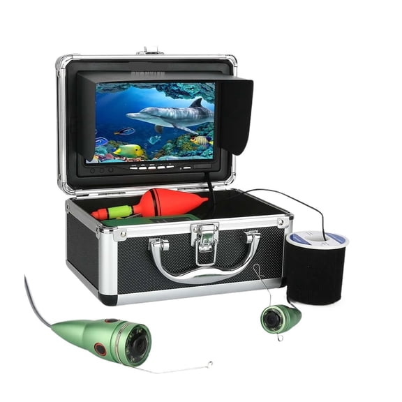 1000TVL Underwater Fishing Video Camera Kit Fish Finder 6 PCS Lights With 7" Inch Color Monitor For Ice Sea Fishing Waterproof Underwater Fish Finder