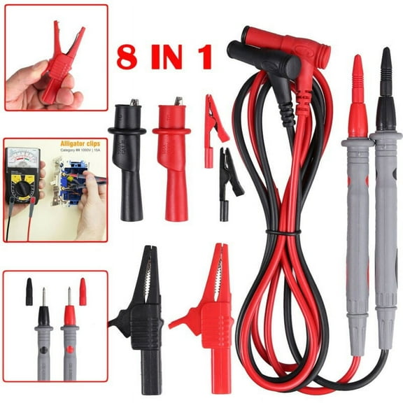 1000V 20A Multimeter Clip Crocodile Clamp Cable Professional Test Probe Lead Measuring Instruments Electrician Tool