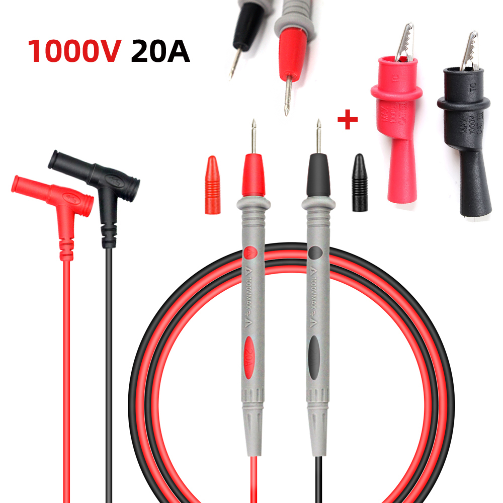 1000V 25A 20A Silicone Cable Multimeter Test Leads AC DC Measuring ...