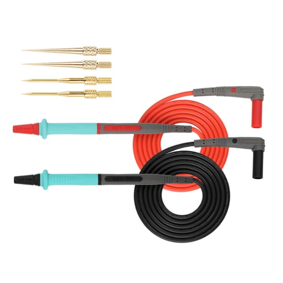 1000V Flexible Silicone Multimeter Test Leads Probes With High Conductivity And AntiOxidation Replaceable Steel Tip