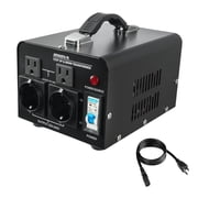 Voltage Converter Transformer, 1000VA, Heavy Duty Step Up/Down Power Transformer, Convert from 110V to 220V and 220V to 110V, with US Outlets, EU Outlets, Power Cord, Circuit Breaker Protection