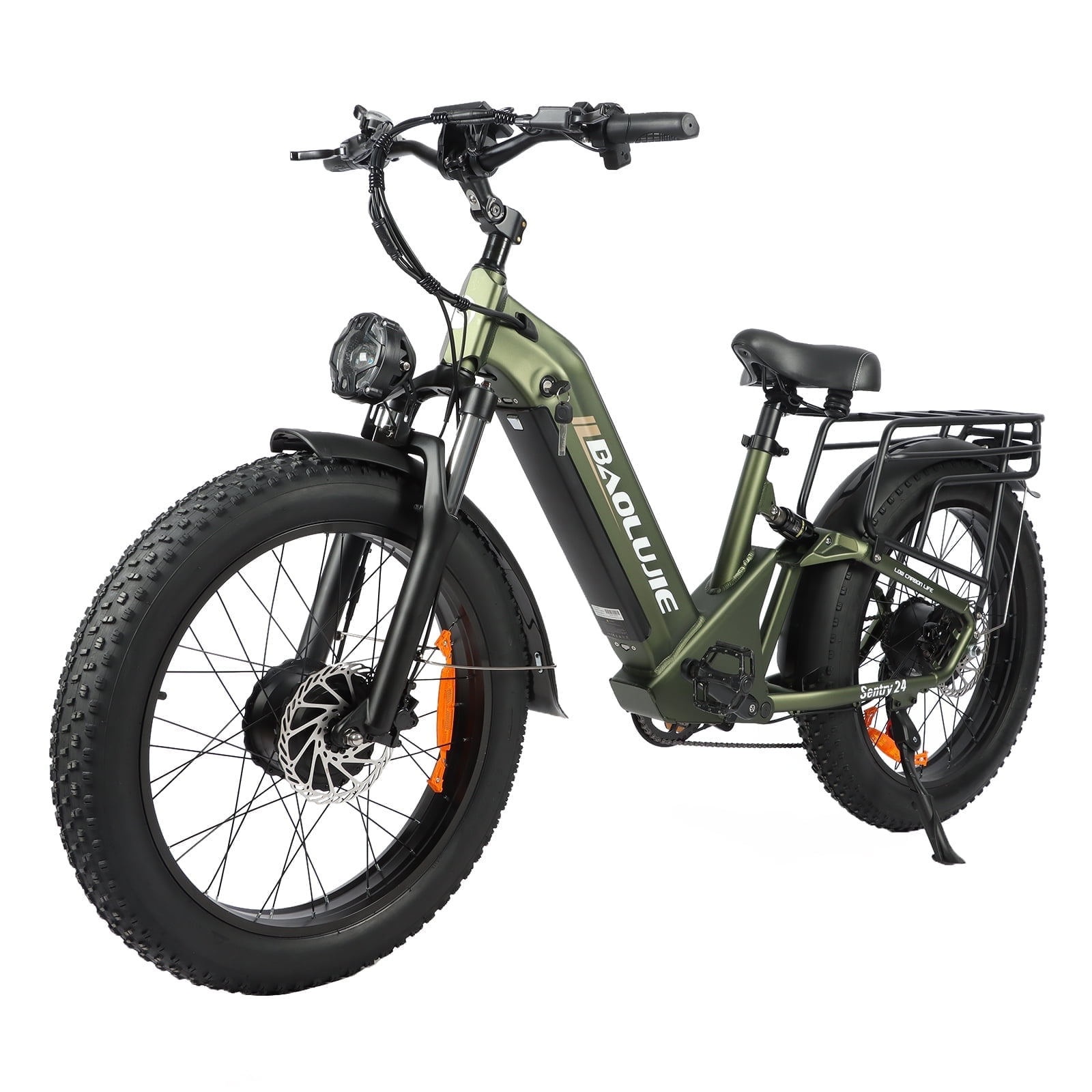1000W 1000W Adult Dual Motor Mountain Bike, 48V20Ah Battery, 32 mph Electric Bike, 24 Inch Fat Tire Electric Bike, 7 Speed Hydraulic Disc Brake Electric Bike UL2849