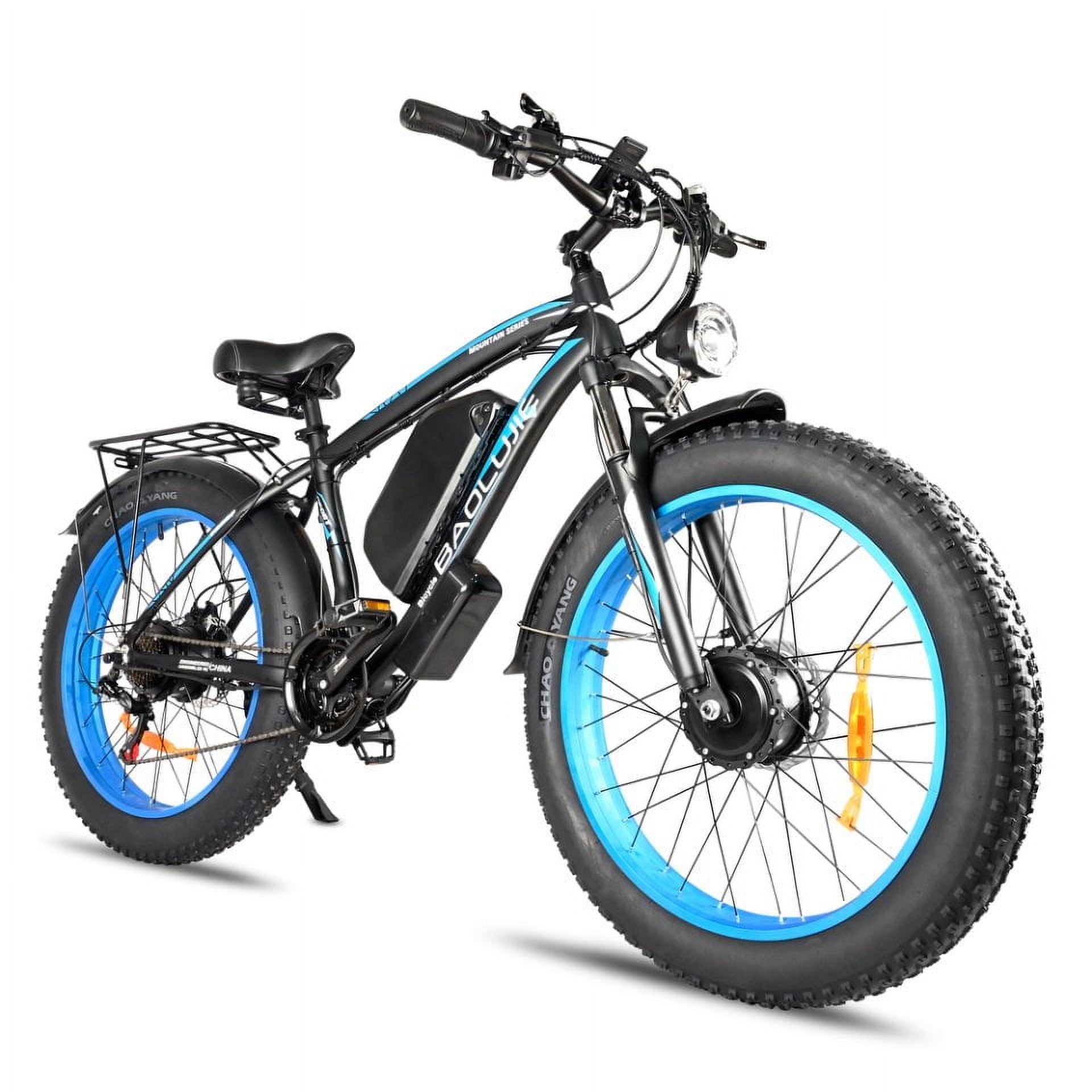 1000W+1000W Dual Motor Mountain Bike for Adults,30mph 48V20Ah Battery Electric Bicycle26" Fat Tire Electric Bike, 21 speed Front Suspension Electric Bike UL2849