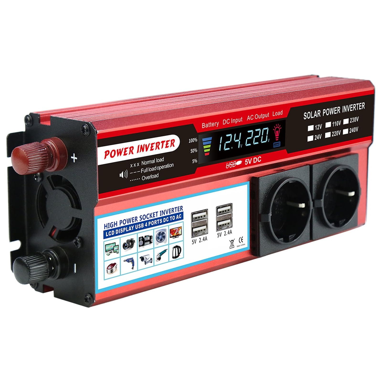 1000W/1500W/2000W Car Inverter Converte DC 12v/24v To AC 110V High