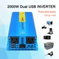 1000W/2000W Pure Sine Wave Inverter US Socket DC 12V/24V to AC 220V
