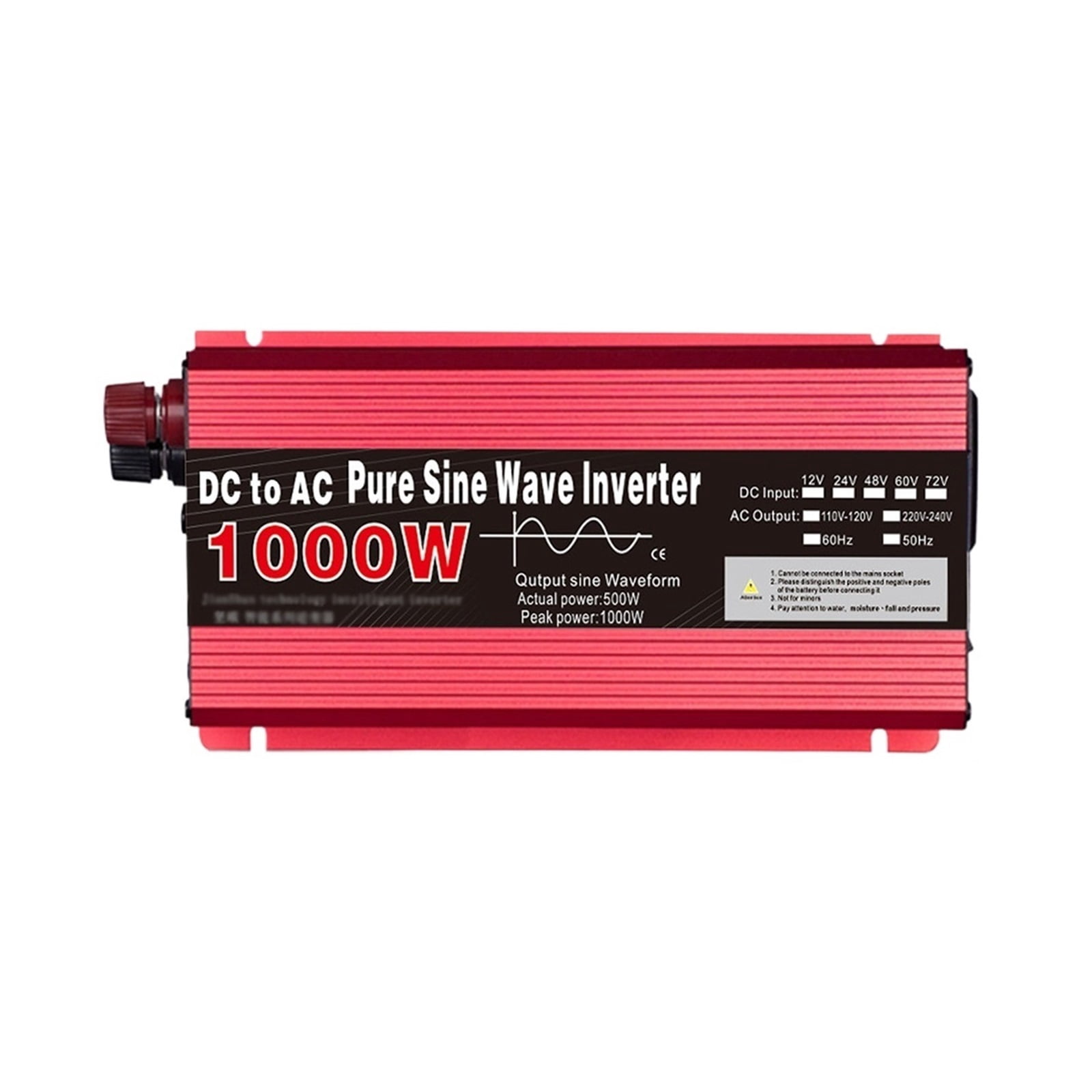 1000W 3000W Pure Sine Wave Inverter PV 12V to DC to AC Portable Power Bank Converter Car Solar Inverter ,Easy to Use