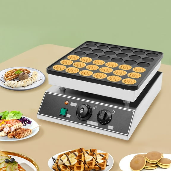1000W 36-Grid Commercial Electric Waffle Machine 110V Mini Dutch Pancake Baker Maker for Family, Cafes