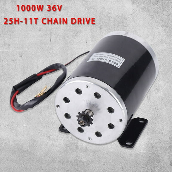 1000W 36V DC Brushed Electric Motor  MY1020 Type with 25H-11T Chain Drive for Mini Bike, Go-Kart, Quad, and DIY Projects