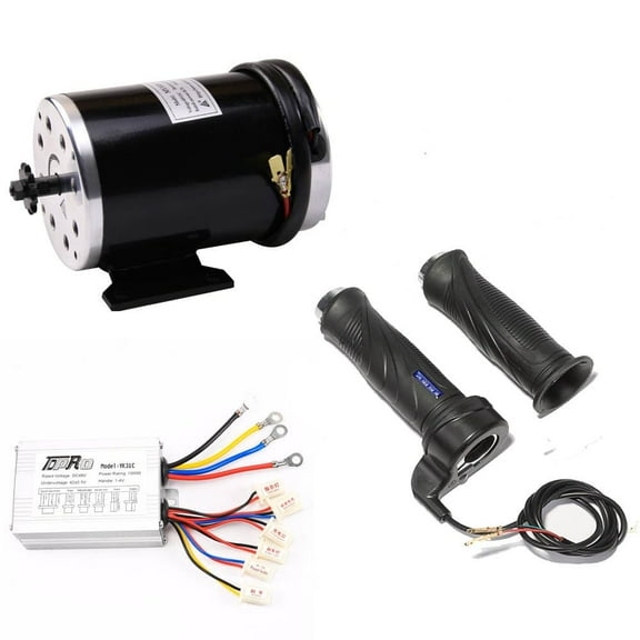 1000W 48V Brushed Electric Motor with Controller Twist Throttle 48 Volt DC 1000Watt High Speed Electric Scooter Motor for E Bike Go-Kart Mini Bike Motorcycle Bicycle Pit Dirt Bike ATV Quad