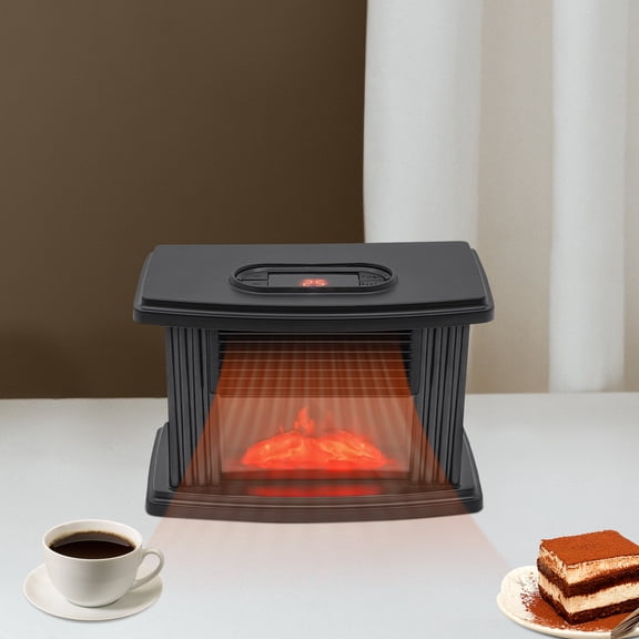 1000W ABS Electric Fireplace, Country Rustic Small Air Heater, 3D Flame Stove, Freestanding