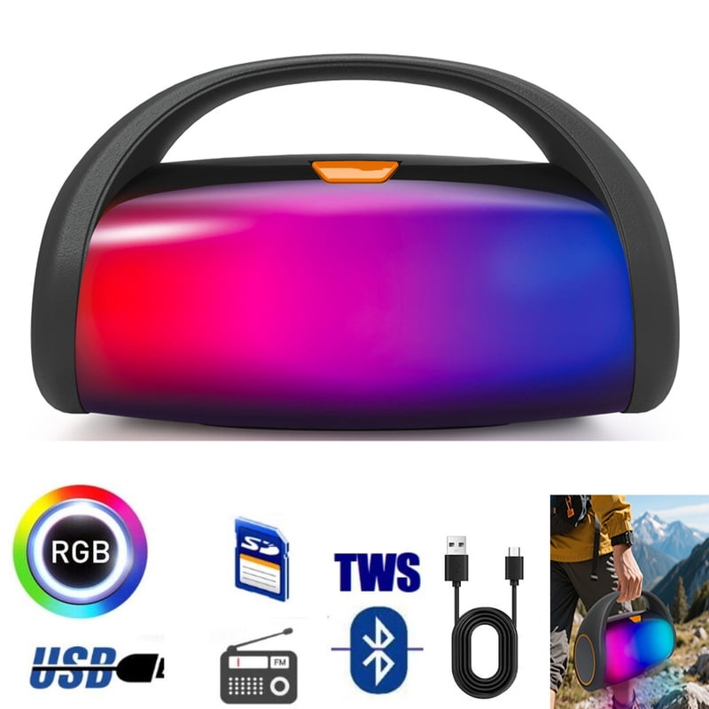 1000W Bluetooth Speaker LED Light Portable Outdoor Speakers Dual 3 ...