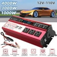 thumbnail image 1 of 1000W Car Power Inverter, Modified Sine Wave Inverter DC 12V to AC 110V 3 AC Converter with LCD Display, 4x2.4 A USB Ports Car Charger, 1 Cigarette Lighter Ports, Red, 1 of 11