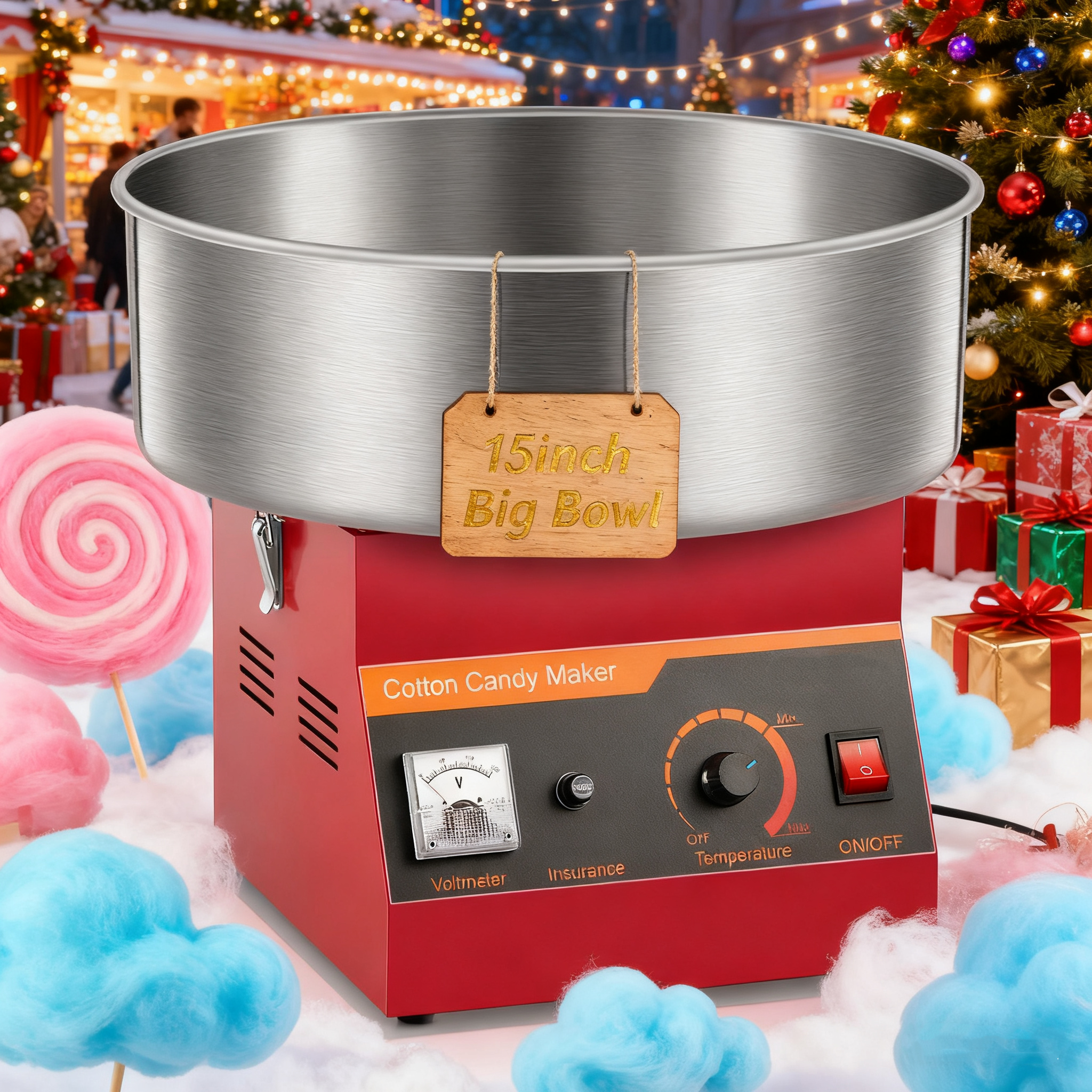 1000W Cotton Candy Machine Commercial, Cotton Candy Maker, Easy Use ...