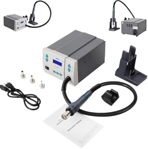 1000W Digital 861DW Hot Air Rework Station w/LCD Display Hot Air Soldering Station w/Air Nozzles Heat Device