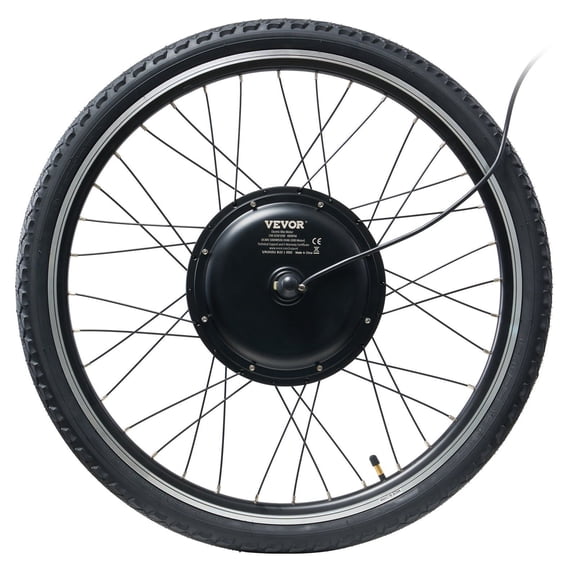 26" Road Bike Electric Conversion Kit - 1000W 48V Front Wheel Hub Motor (420RPM) with Upgraded Controller, LCD Display, Throttle and PAS System