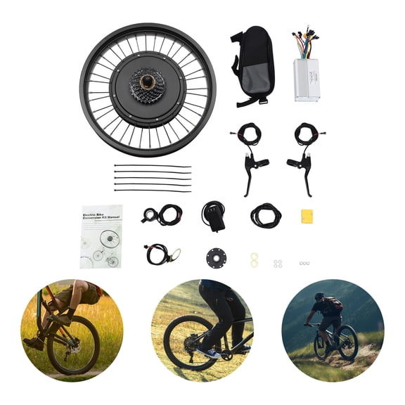 1000W Ebike Conversion Kit for 26" Bicycles, LCD Display, Thumb Throttle, Brushless Motor, and Pedal Assist for High-Speed Riding