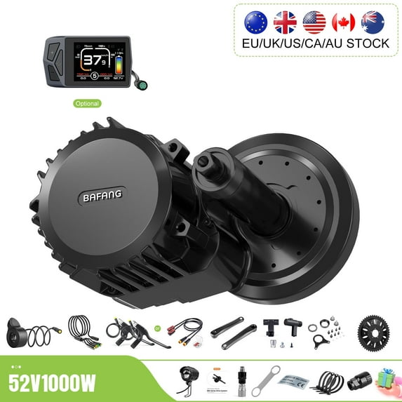 1000W Electric Bicycle Conversion Kits BAFANG 52V Mid Drive Motor Kits with EKD01 Display BBS-HD Mid Motor Fit For 68-73mm Bottom Bracket (Battery is not Included)