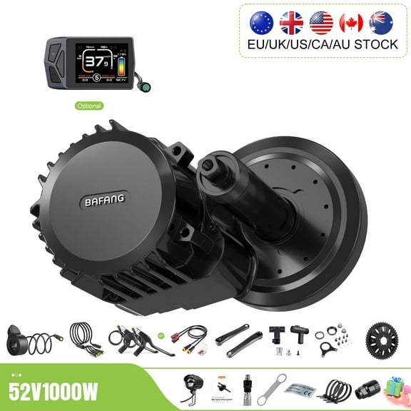 1000W Electric Bicycle Conversion Kits BAFANG 52V Mid Drive Motor Kits with EKD01 Display BBS-HD Mid Motor Fit For 68-73mm Bottom Bracket (Battery is not Included)
