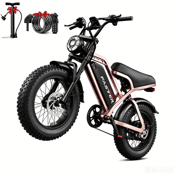 1000W Electric Bike for Teens&Adults, 25mph Moutain Ebike,48V 15.6AH 16" Fat Tire Electric Bicycle Full Suspension UL2849 Age 13+