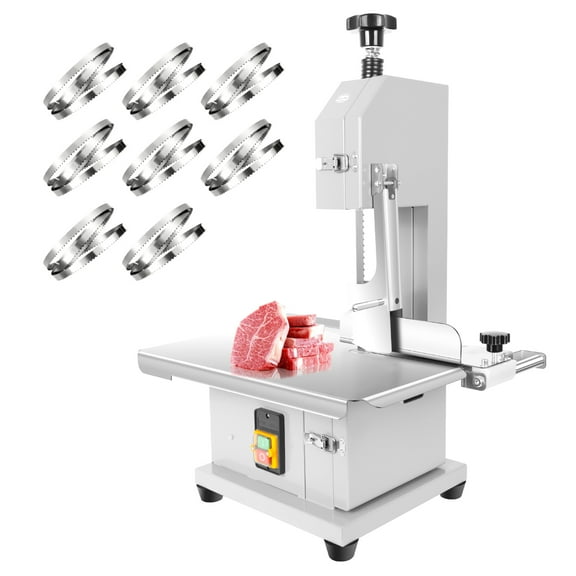 1000W Electric Bone Saw Machine, 0.04-3.9 Inch Cutting Thickness,19" x 14" Frozen Meat Cutter 110V Commercial Electric Meat Bandsaw, Table Sawing for Chicken Fish Trotter Beef