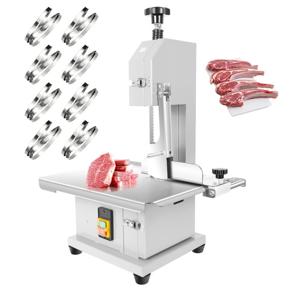 1000W Electric Bone Saw Machine Commercial Electric Meat Bandsaw for Butchering, 0.04-3.9 Inch Cutting Thickness, Electric Meat Bone Saw Machine for Cutting Rib, Frozen Meat