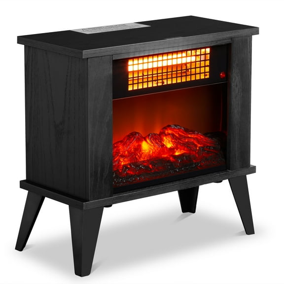 1000W Electric Fireplace - Indoor Freestanding Stove Heater with 3D Fire Flame Effect, Vintage Design, ETLus Certified, 14.6"x7.5"x13.4"