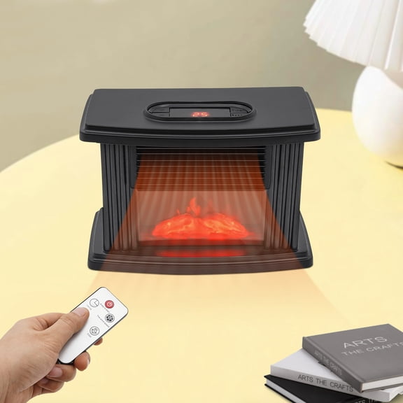1000W Electric Fireplace Standing Space Heater Stove 3D Flame Log Burner