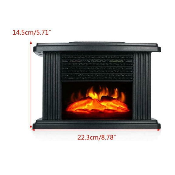 1000W Electric Fireplace Standing Space Heater Stove 3D Flame Log Burner