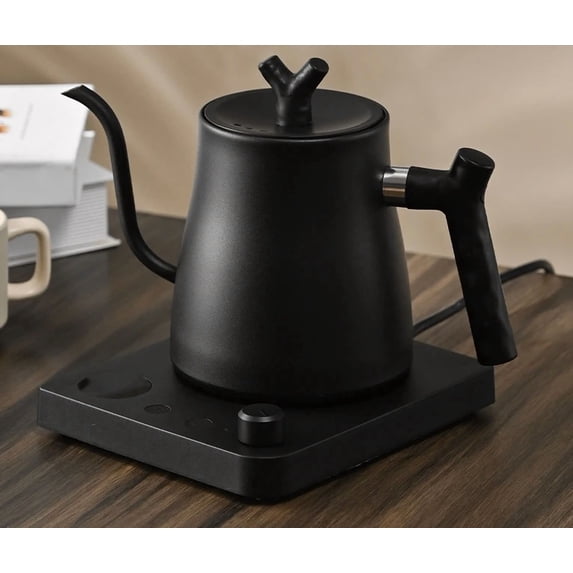 1000W Electric Gooseneck Kettle 1000ml 304 Stainless Steel Coffee Pot Intelligent Temperature LED Display for Coffee Tea,Black