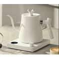 thumbnail image 1 of 1000W Electric Gooseneck Kettle 1000ml 304 Stainless Steel Coffee Pot Intelligent Temperature LED Display for Coffee Tea,White, 1 of 9