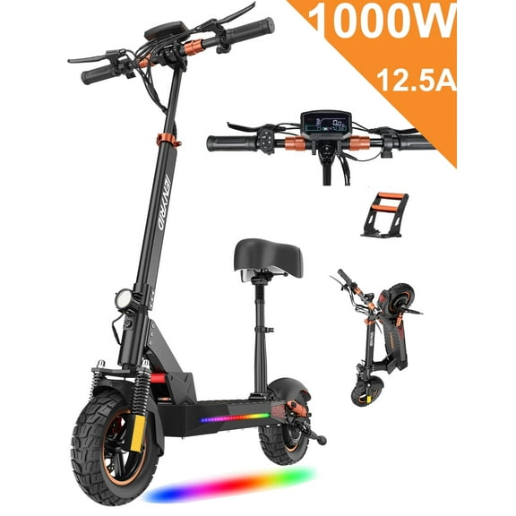 12.5AH 800W Electric Scooter Max 45KM/H & 25-40KM with Seat, 10 inch Tires, iENYRID Kick Scooter Commuter for Adults & Kids