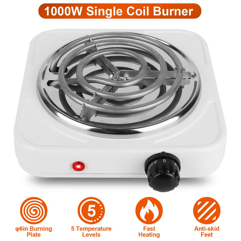 iMounTEK Electric Double Burner 2000W Portable Cooktop Countertop Dual Flat  Burner Hot Plate Kitchen Cooker Stove with 5 Gear Temperature Control for