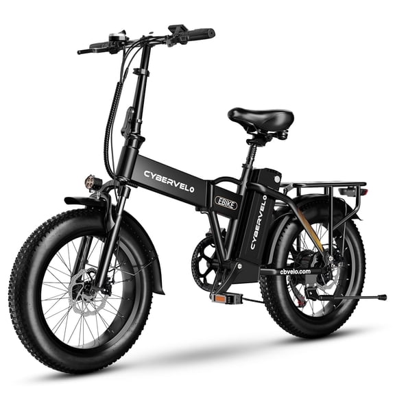 Cybervelo Folding Electric Bike for Adults, 20 inch Fat Tires Ebike, 1000W 48V 20.8AH Battery, 30+MPH 80 Miles Electric Bike for Commuter UL2849