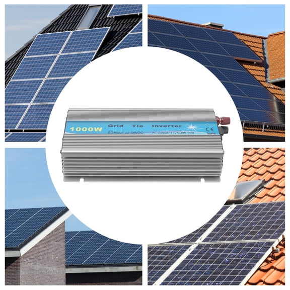 1000W Grid Tie Inverter with MPPT, Pure Sine Wave Solar Micro Inverter, 22-50V DC To 110V AC Grid Connected Power Inverter for 36V Solar Panels & Battery Systems