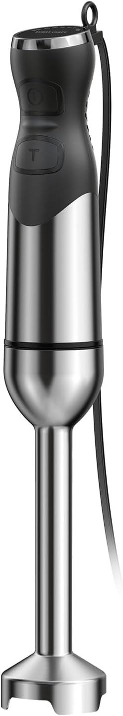 1000W Immersion Blender Handheld – 25-Speed, Stainless Steel, Hand Blender, Corded Hand Mixer with Heavy-Duty Copper Brushless Motor (Silver)