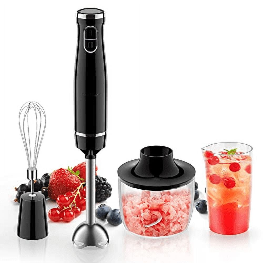Hand Blender Set, 1000W 5 Speed Electric Handheld Hand Mixer Stick with  500ML Ground Meat Bowl, 700ML Grinding Cup, Stainless Steel Stick Blender  Food