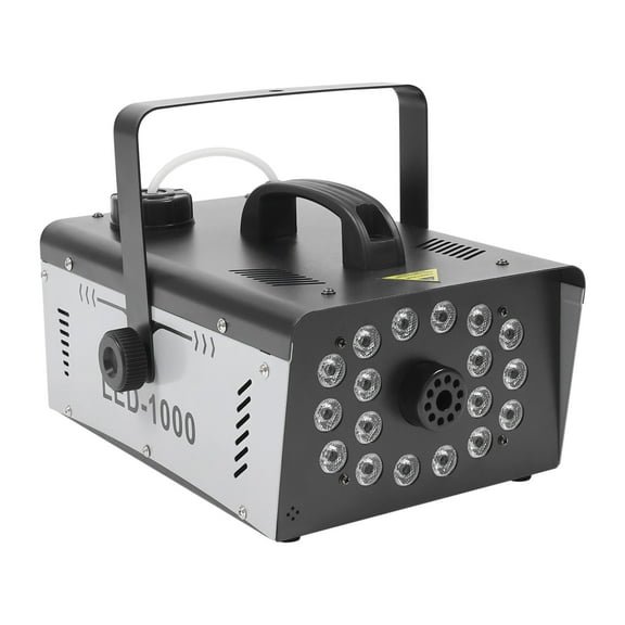 1000W LED Fog Machine with 18 Colorful LEDs, Adjustable Modes and Brightness, Remote Control for Fog and Light, Large Tank, Perfect for Stage Effects and Events