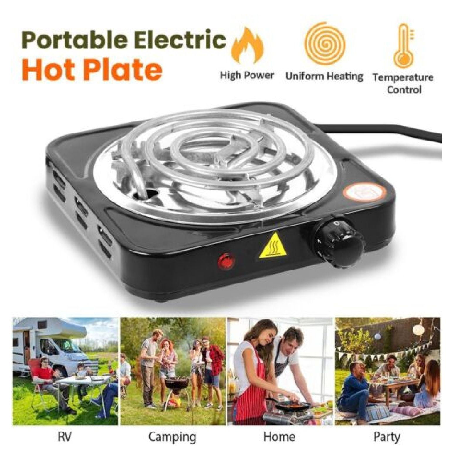 1000W Mini Electric Single Burner Hot Plate Cooktop RV Dorm Countertop Stove USA