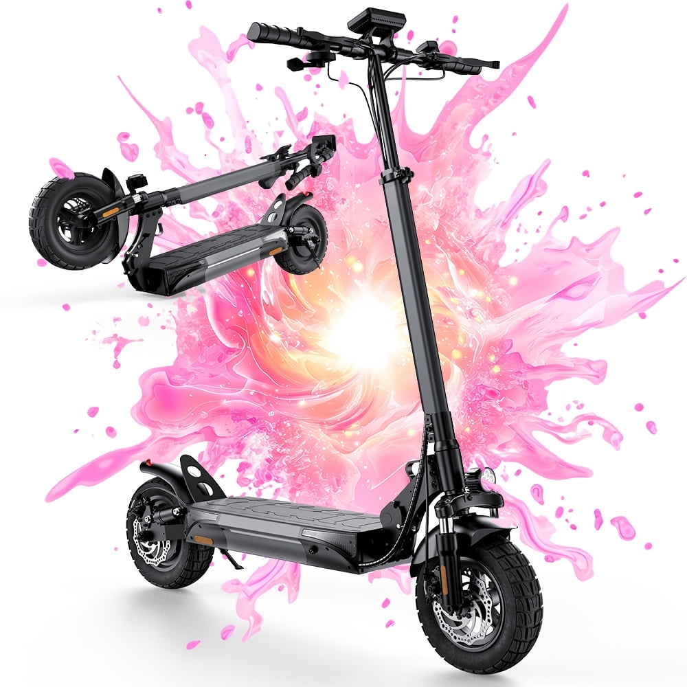 1000W Motor Off-Road Electric Scooter for Adult, Dual Suspension Outdoor E-Scooter with App Control, 48V 14Ah Battery
