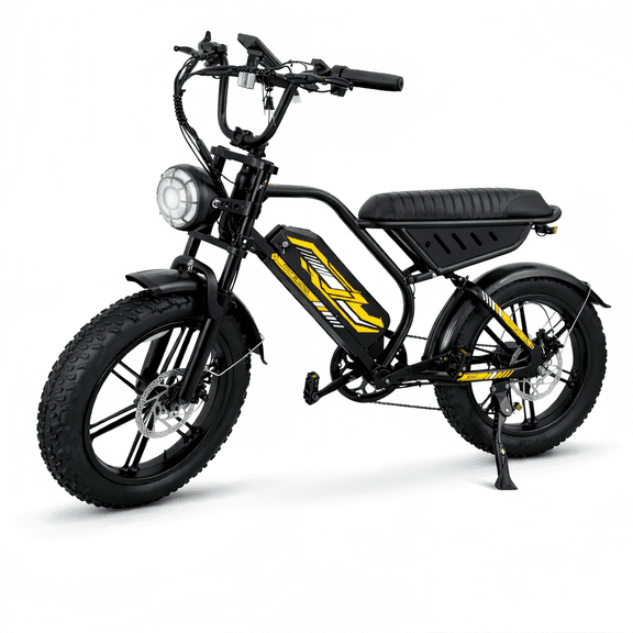 1000W Moutain Ebike,Electric Bike for Teens, 28mph 48V 15.6AH 20" Fat Tire Electric Bicycle Full Suspension UL2849