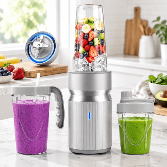 1000W Personal Blender with 3 Cups for Smoothies, Shakes and On-the-Go Drinks