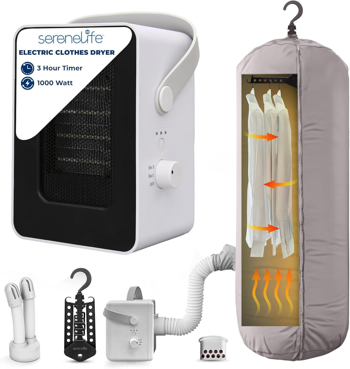 1000W Portable Dryer, Mini Heater & Aroma Diffuser for Home/Apartment – Dries Clothes, Shoes, Hats, Gloves, and More