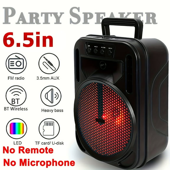 1000W Portable Wireless Party Speakers Loud Sound System with Subwoofer, Bass, 8-inch Speaker Karaoke Machine, FM Radio, EQ Mode, Strobe Lights with Wire Microphone, Remote Controls